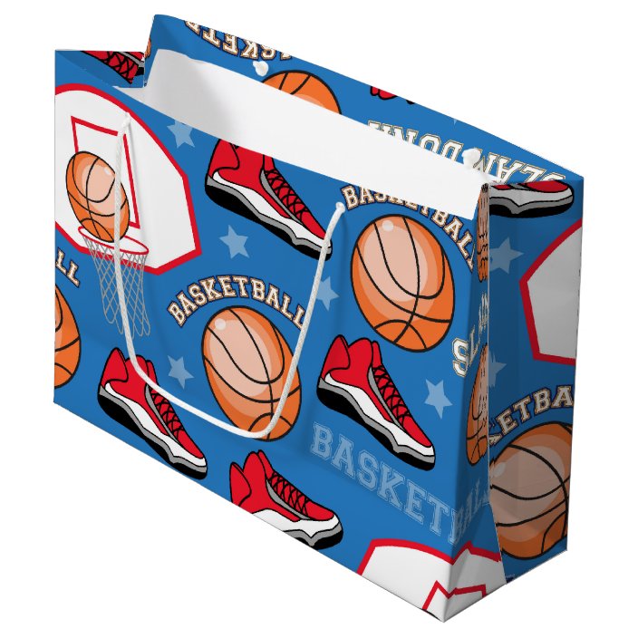 Sports Basketball Slam Dunk Fun Athlete Pattern Large Gift Bag