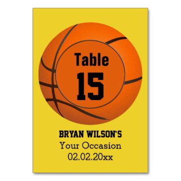 Sports Basketball theme Personalized table numbers