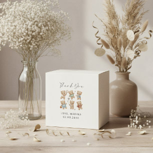 Sports bear baby shower, we can bearly wait favor boxes