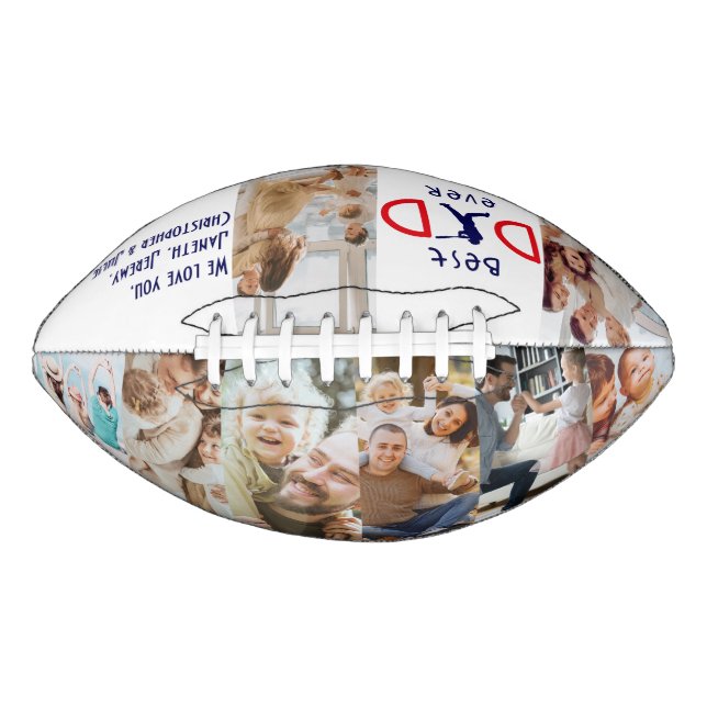 Sports Best Dad Ever Photo Collage Fathers Day Football (Front)