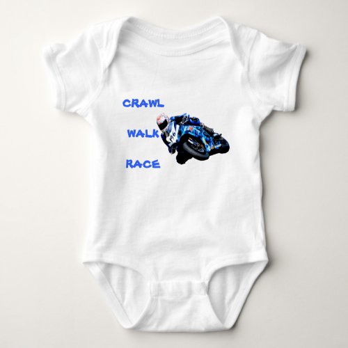 Sports bike crawl walk race baby bodysuit