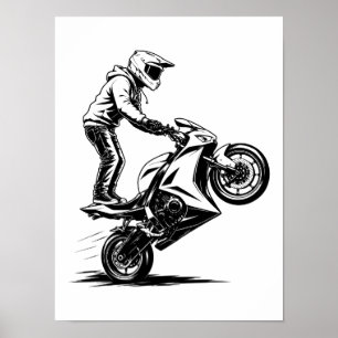 Sports Bike Stunt Poster