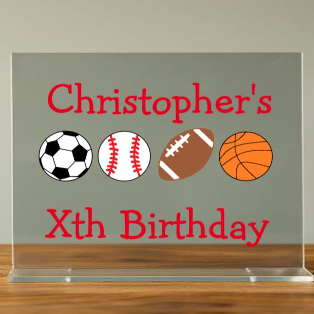 Sports Birthday Acrylic Sign (Creator Uploaded)