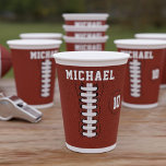 Sports Birthday American Football Party Paper Cup<br><div class="desc">Hup! Add your name and age to this sporty american football themed inspired paper cup and settle down to watch to the game.</div>