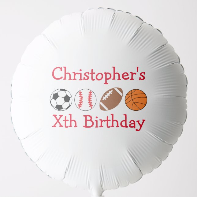 Sports Birthday Balloon (Front)