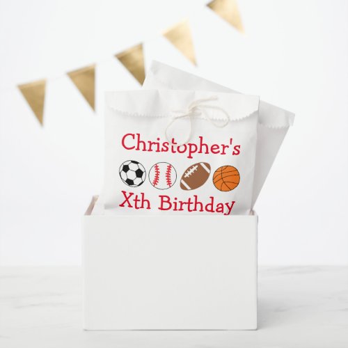 Sports Birthday Favor Bag