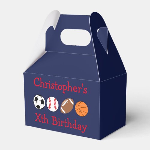 Sports Birthday Favor Boxes