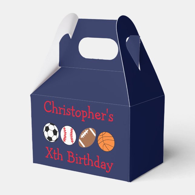Sports Birthday Favor Boxes (Front Side)