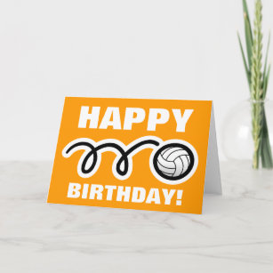 Sports Birthday greeting card   volleyball design
