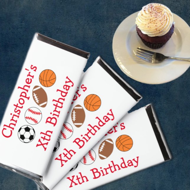Sports Birthday Hershey Bar Favors (Creator Uploaded)