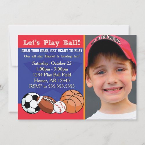 Sports Birthday Invitation