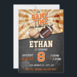 Sports birthday invitation Baseball Football<br><div class="desc">Celebrate your little sports fan's special day with our baseball and football birthday invites! These adorable invitations feature bright and colorful designs of baseballs and footballs, perfect for a sports-themed birthday party. Get your guests excited for the big game with these fun and festive invites that will set the tone...</div>
