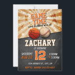 Sports birthday invitation Basketball Baseball<br><div class="desc">Celebrate your sports-themed birthday party in style with these fun invitations! Whether your favorite sport is basketball or baseball, these invites are perfect for inviting your friends and family to join in the celebration. The vibrant colors and design will surely impress your guests and set the tone for a day...</div>