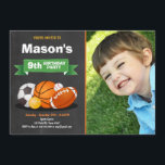 Sports birthday invitation Party boys All star<br><div class="desc">♥ A perfect way to invite your guests to your little one's birthday party! Sports birthday theme.</div>