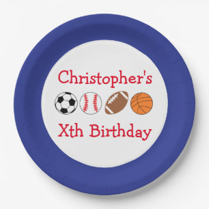 Sports Birthday Paper Plates