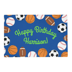 Sports Birthday Party Cute Kids Placemat