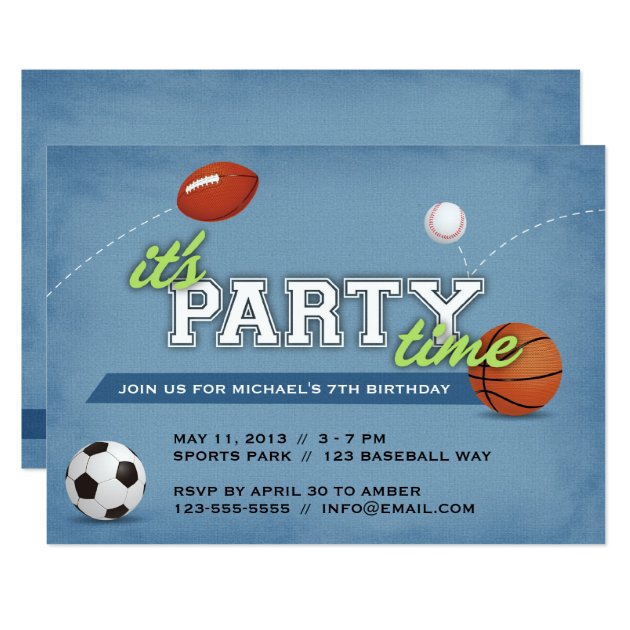 Sports Birthday Party Invitation