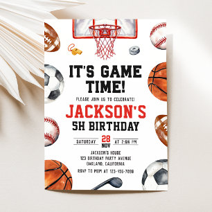 Sports Birthday Party Invitation