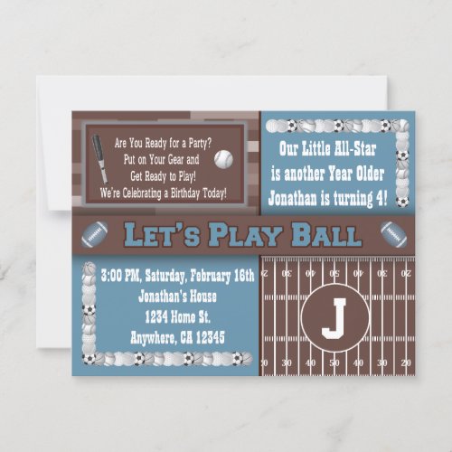 Sports Birthday Party Invitations