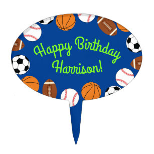 Sports Birthday Party Kids Cute Cake Topper