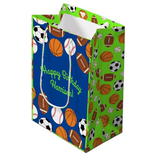 Sports Birthday Party Kids Cute Medium Gift Bag