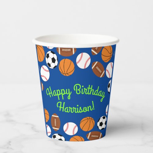 Sports Birthday Party Kids Cute Medium Paper Cups