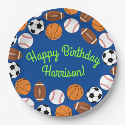 Sports Birthday Party Kids Cute Paper Plates
