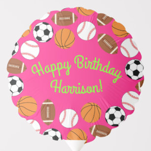 Sports Birthday Party Kids Cute Pink Girls Balloon