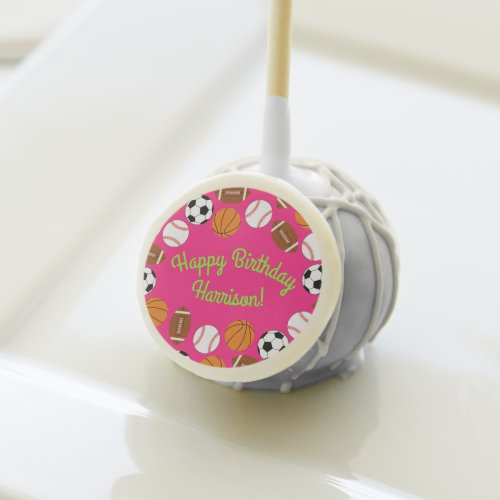 Sports Birthday Party Kids Cute Pink Girls Cake Pops