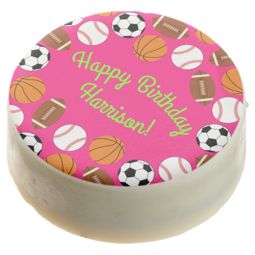 Sports Birthday Party Kids Cute Pink Girls Chocolate Covered Oreo