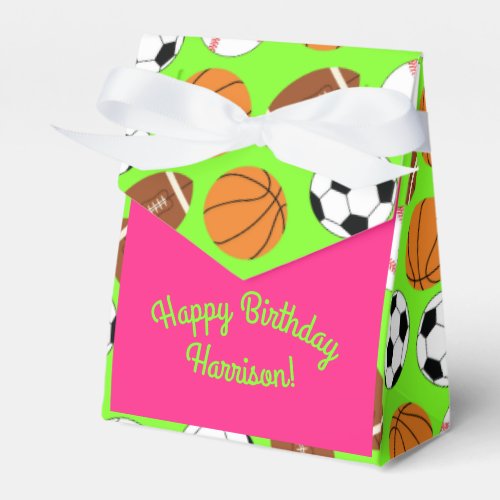 Sports Birthday Party Kids Cute Pink Girls Favor Boxes