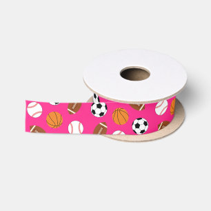 Sports Birthday Party Kids Cute Pink Girls Satin Ribbon
