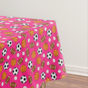 Sports Birthday Party Kids Cute Pink Girls Tablecloth