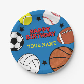 Sports Birthday Party-Personalized Paper Plates