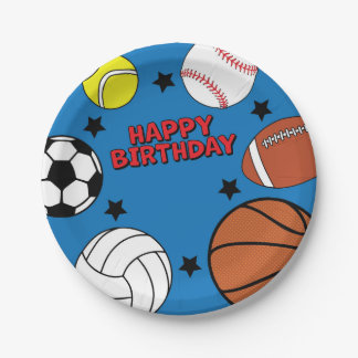 Sports Birthday Party-Personalized Paper Plates