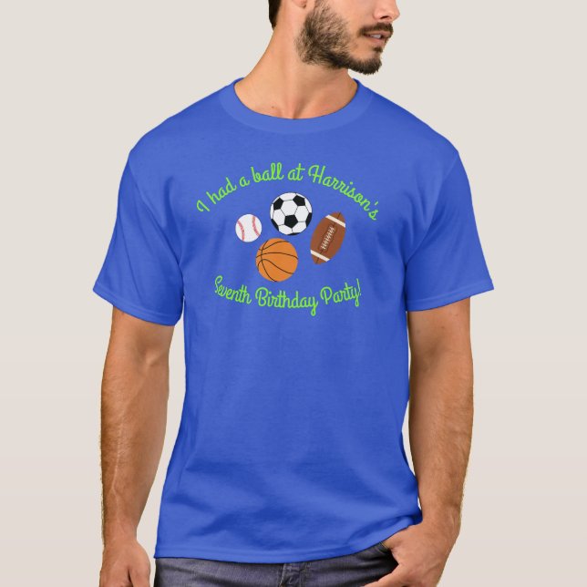 Sports Birthday Party T-Shirt (Front)