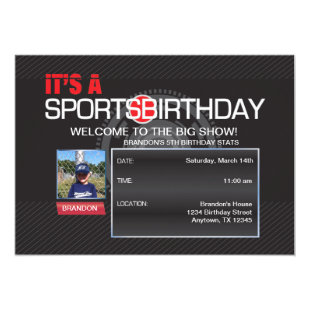 Sports Birthday Photo Invitation
