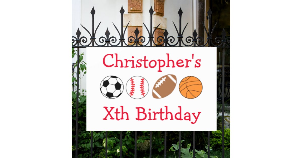 Sports Birthday Sign Zazzle