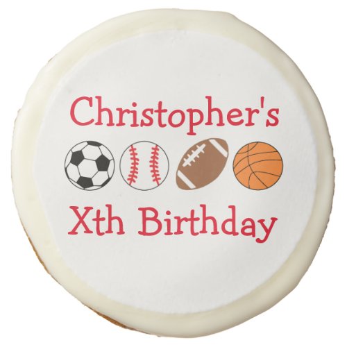 Sports Birthday Sugar Cookie