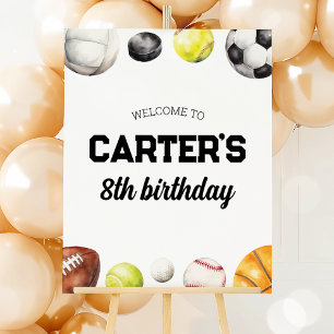Sports Birthday Welcome Sign