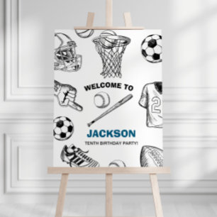 Sports Birthday Welcome Sign