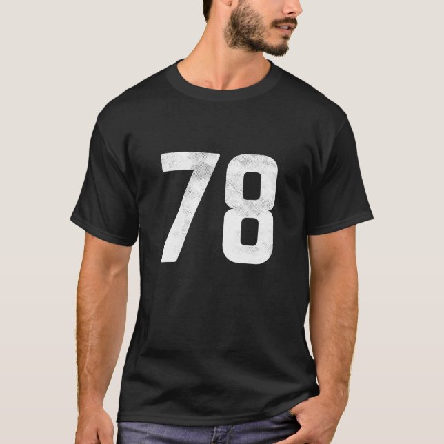 Sports Block Number 78 For Football Baseball Baske T-Shirt (Front)