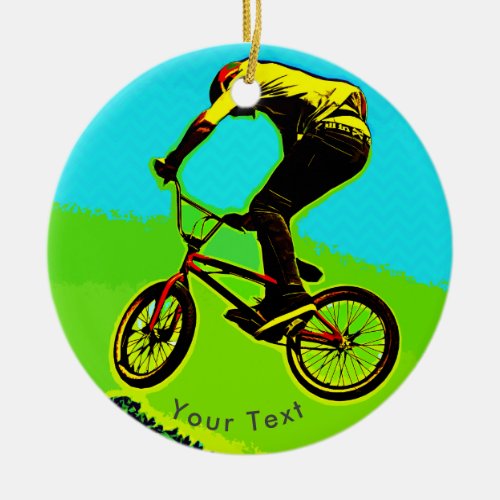 SPORTS BMX Bicycle Stunts Ceramic Ornament