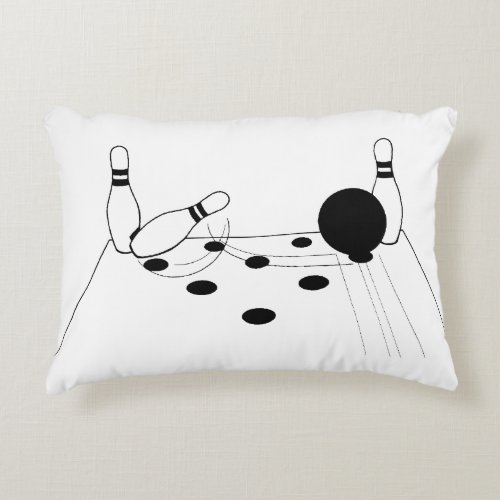 Sports Bowling Ball and Pins Decorative Pillow