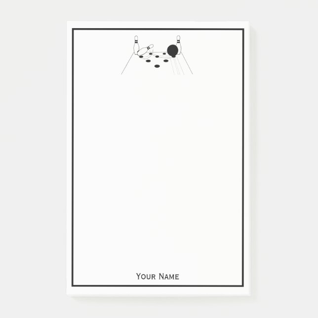 Sports Bowling Ball and Pins Post-it Notes (Front)