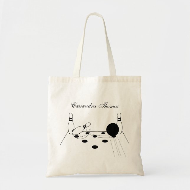 Sports Bowling Ball and Pins Tote Bag (Front)