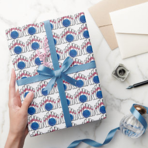 Sports Bowling pins and ball wrapping paper