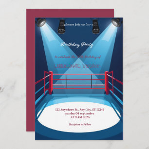 sports boxing birthday invitation
