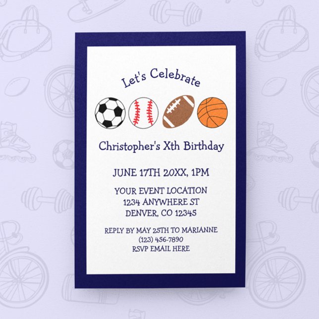 Sports Boy Birthday Invitation (Creator Uploaded)
