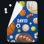 Sports Boy Custom Personalized Playful Baby Blanket<br><div class="desc">Sports Boy Custom Personalized Playful</div>